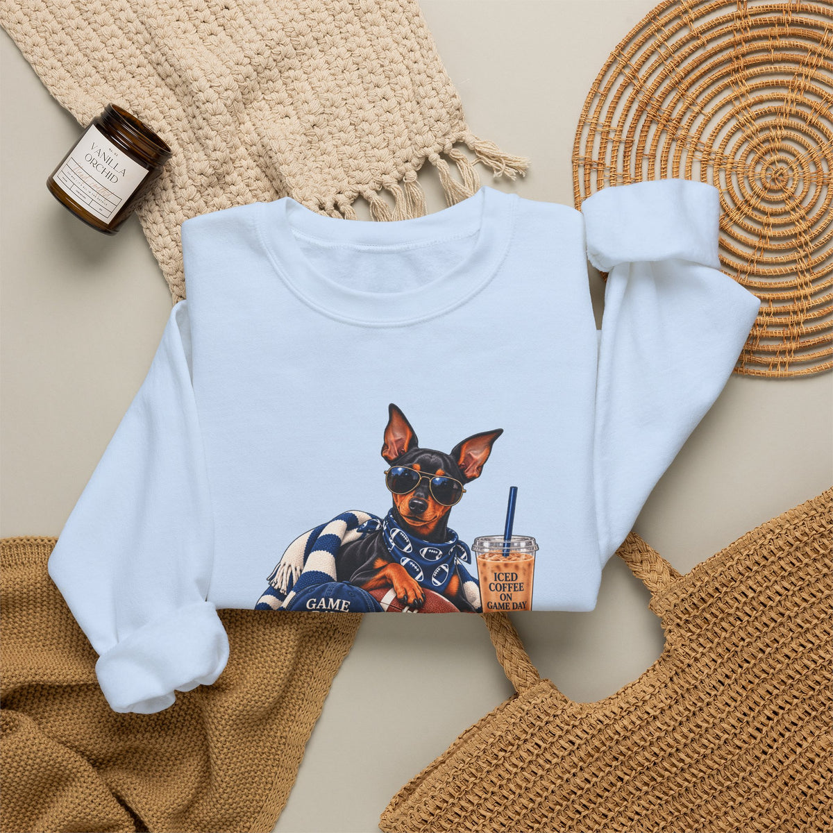 Doberman Football Crewneck Sweatshirt