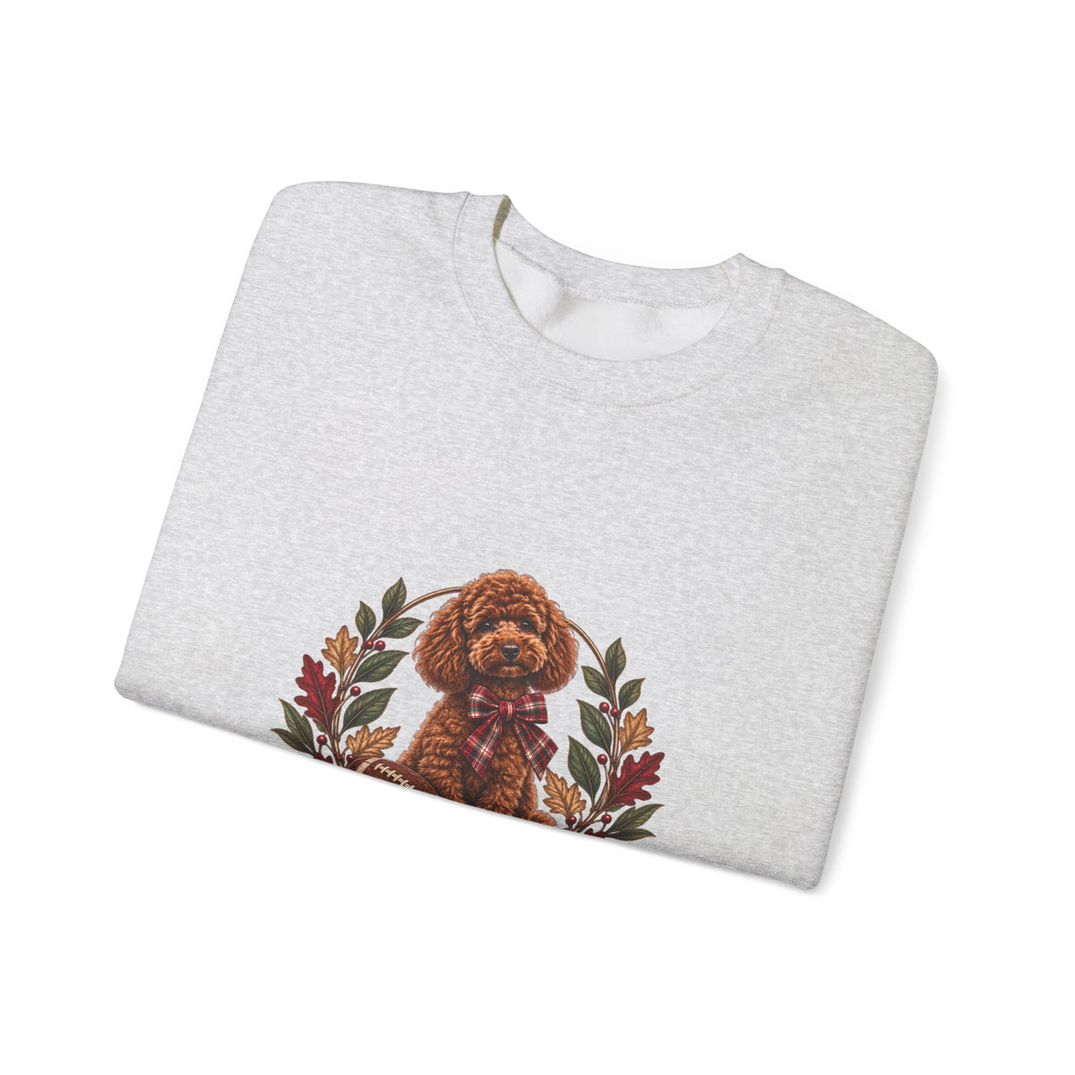 Poodle Wreath Football Crewneck Sweatshirt