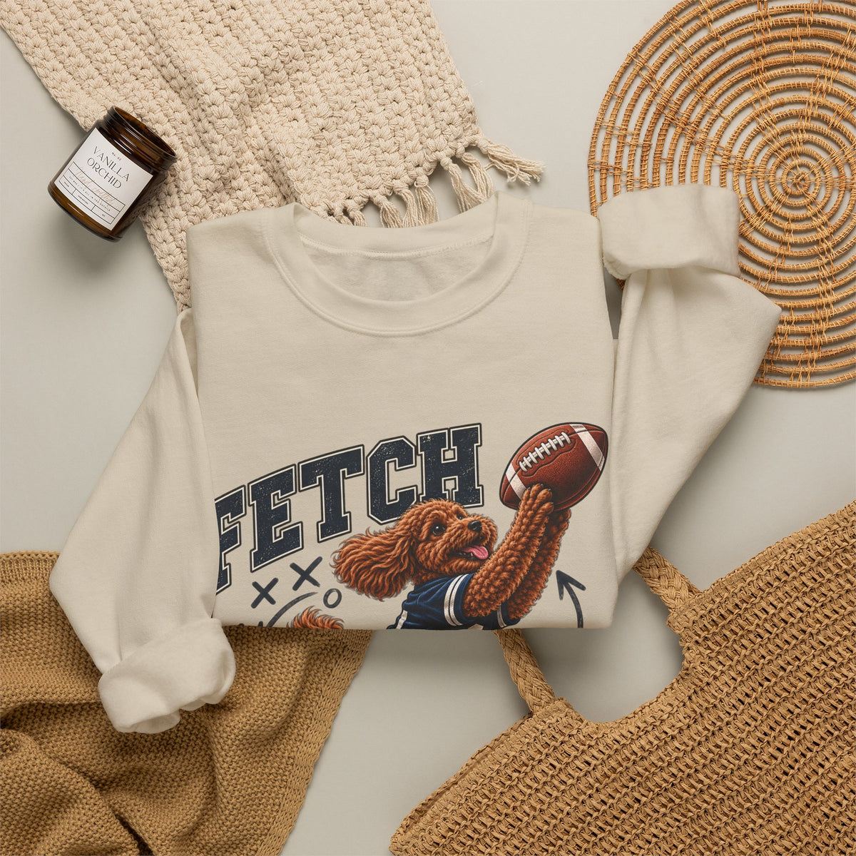 Fetch on Fourth Down Football Crewneck Sweatshirt