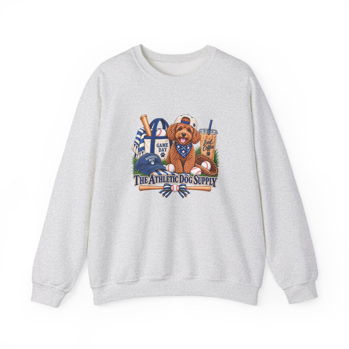 Poodle Baseball Crewneck Sweatshirt