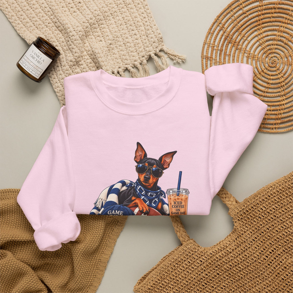 Doberman Football Crewneck Sweatshirt
