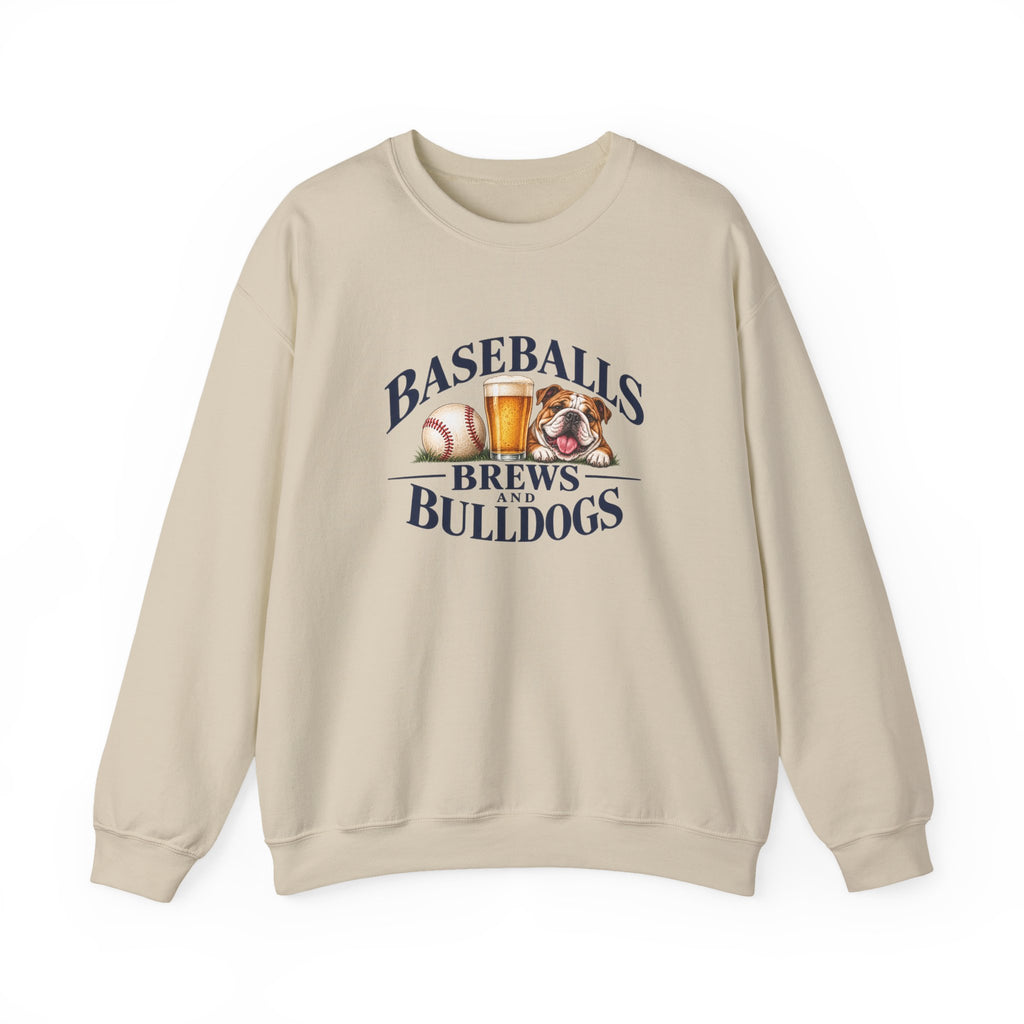 Baseballs, Brews & Bulldogs Crewneck Sweatshirt
