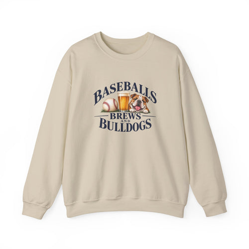 Baseballs, Brews & Bulldogs Crewneck Sweatshirt