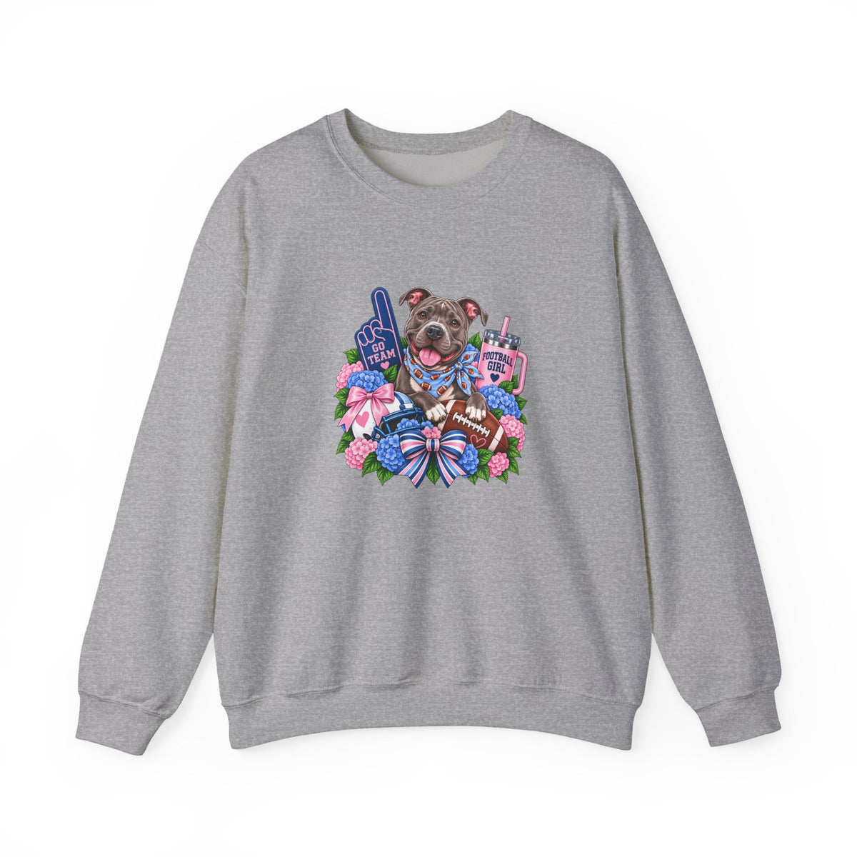 Pit Bull Football Crewneck Sweatshirt