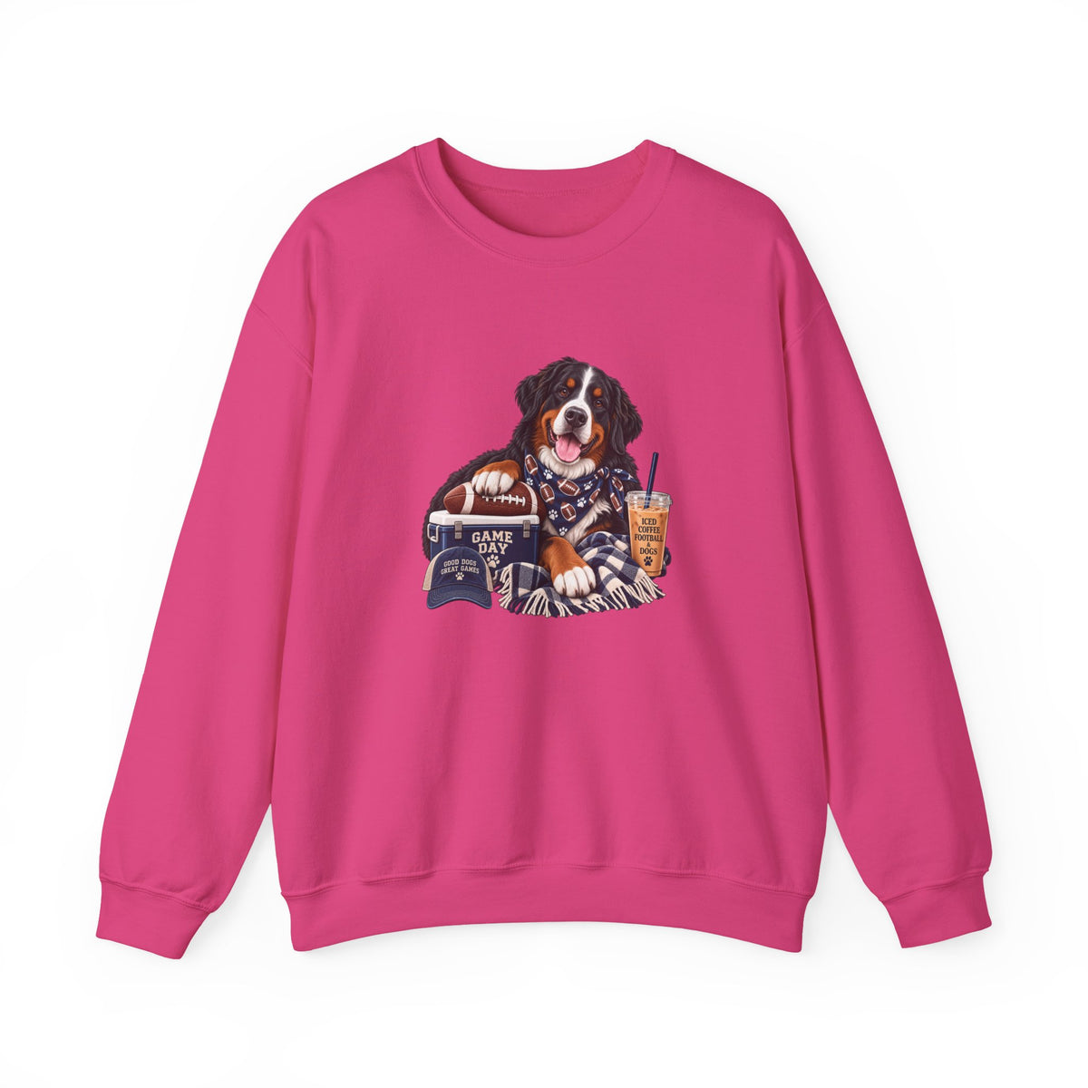 Bernese Mountain Dog Football Crewneck Sweatshirt