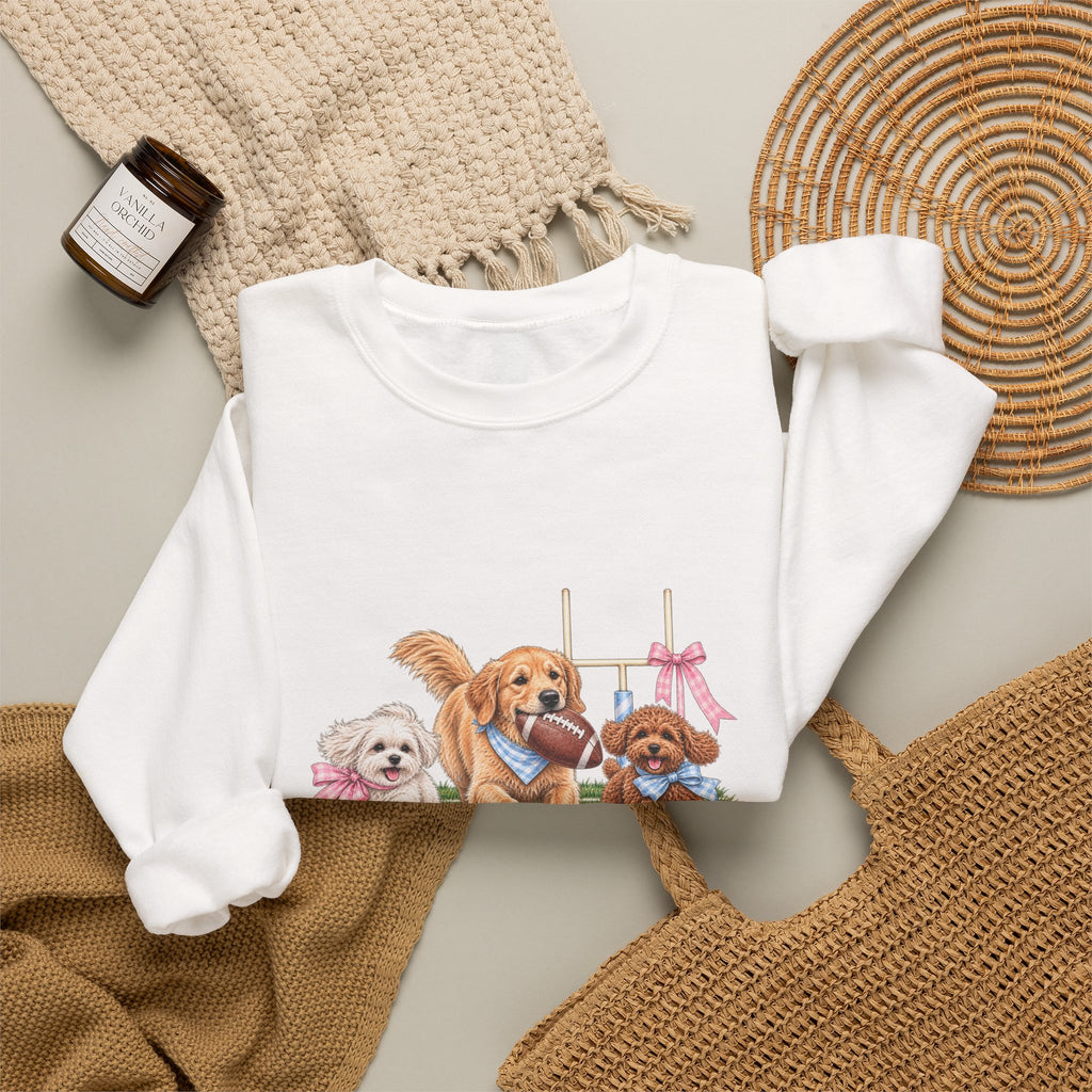 Dog Trio Football Crewneck Sweatshirt