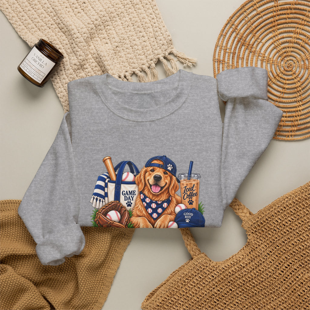 Golden Retriever Baseball Crewneck Sweatshirt