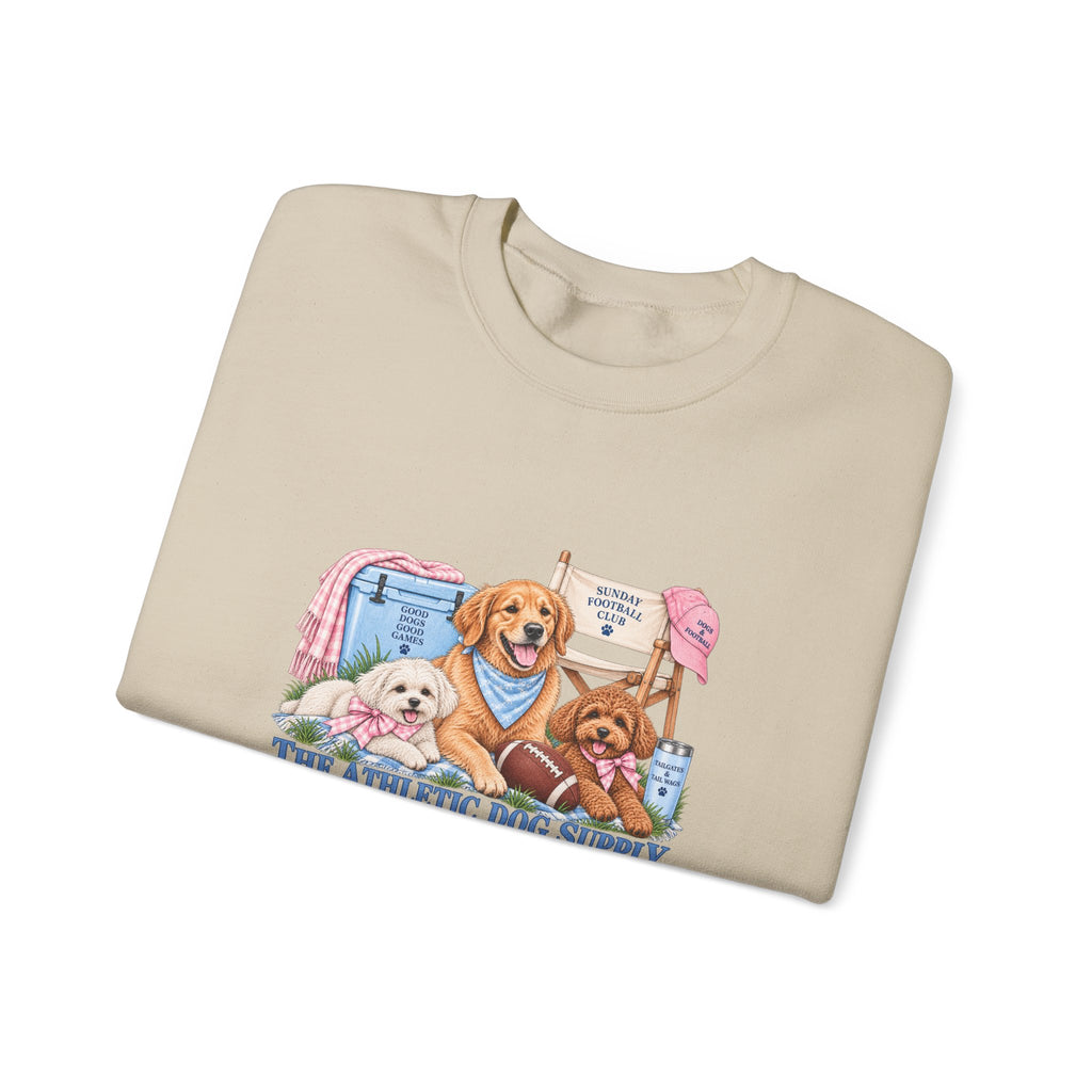 Dog Trio Football Crewneck Sweatshirt