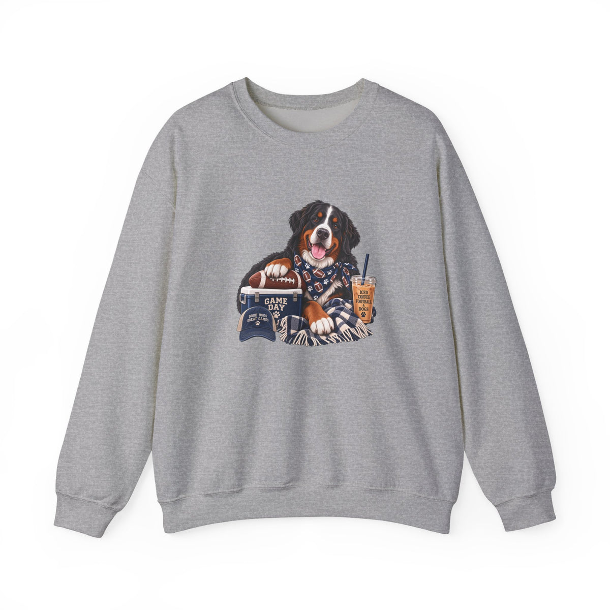 Bernese Mountain Dog Football Crewneck Sweatshirt