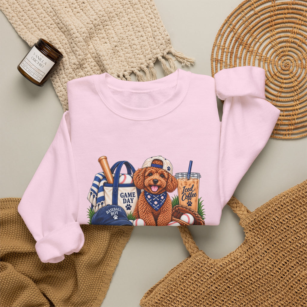 Poodle Baseball Crewneck Sweatshirt