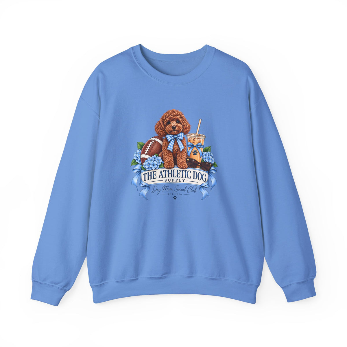 Dog Mom Football Crewneck Sweatshirt