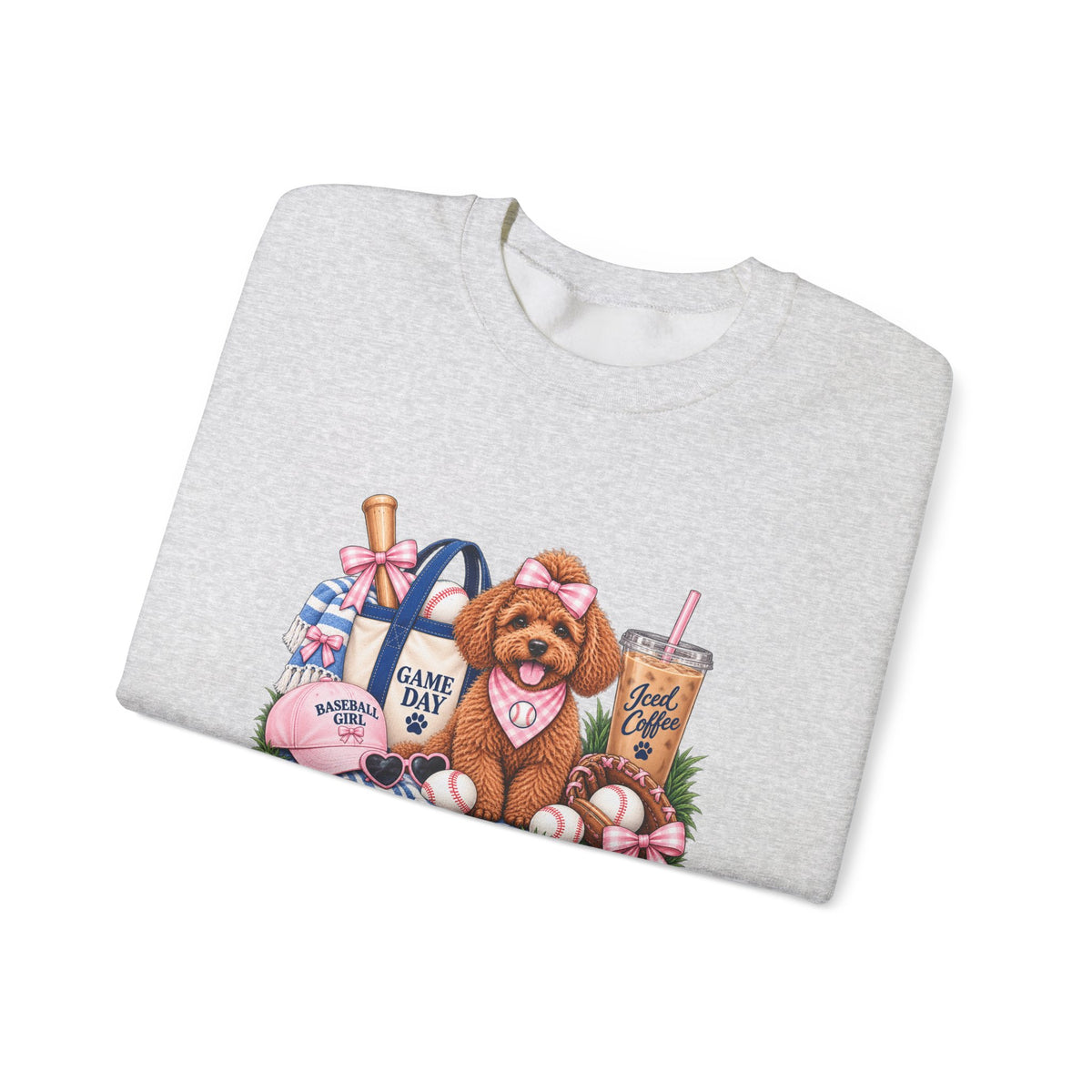 Poodle Baseball Crewneck Sweatshirt