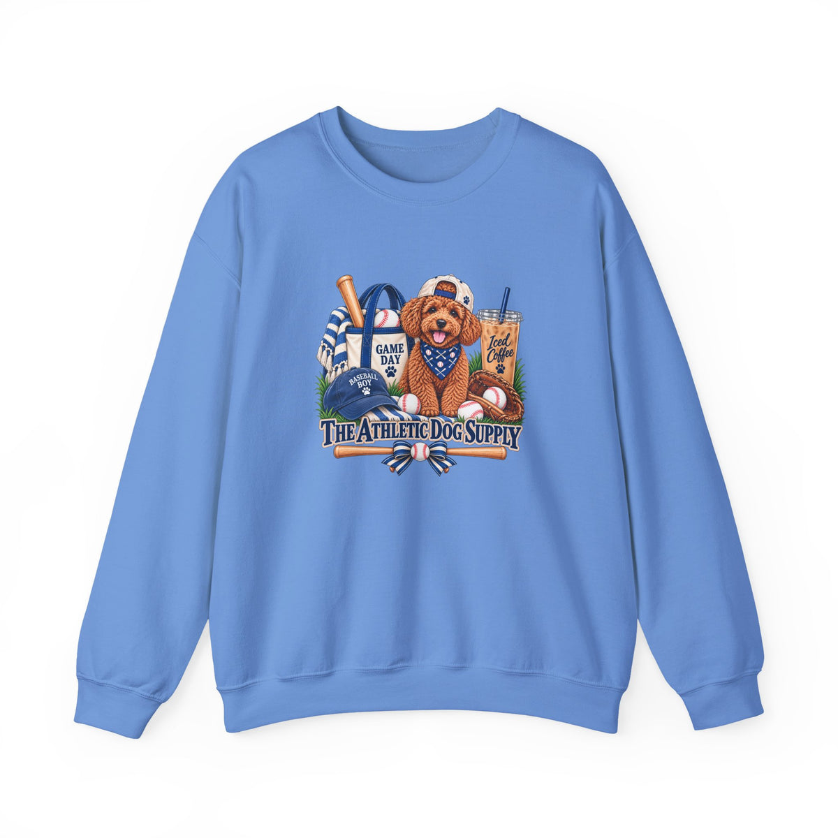 Poodle Baseball Crewneck Sweatshirt