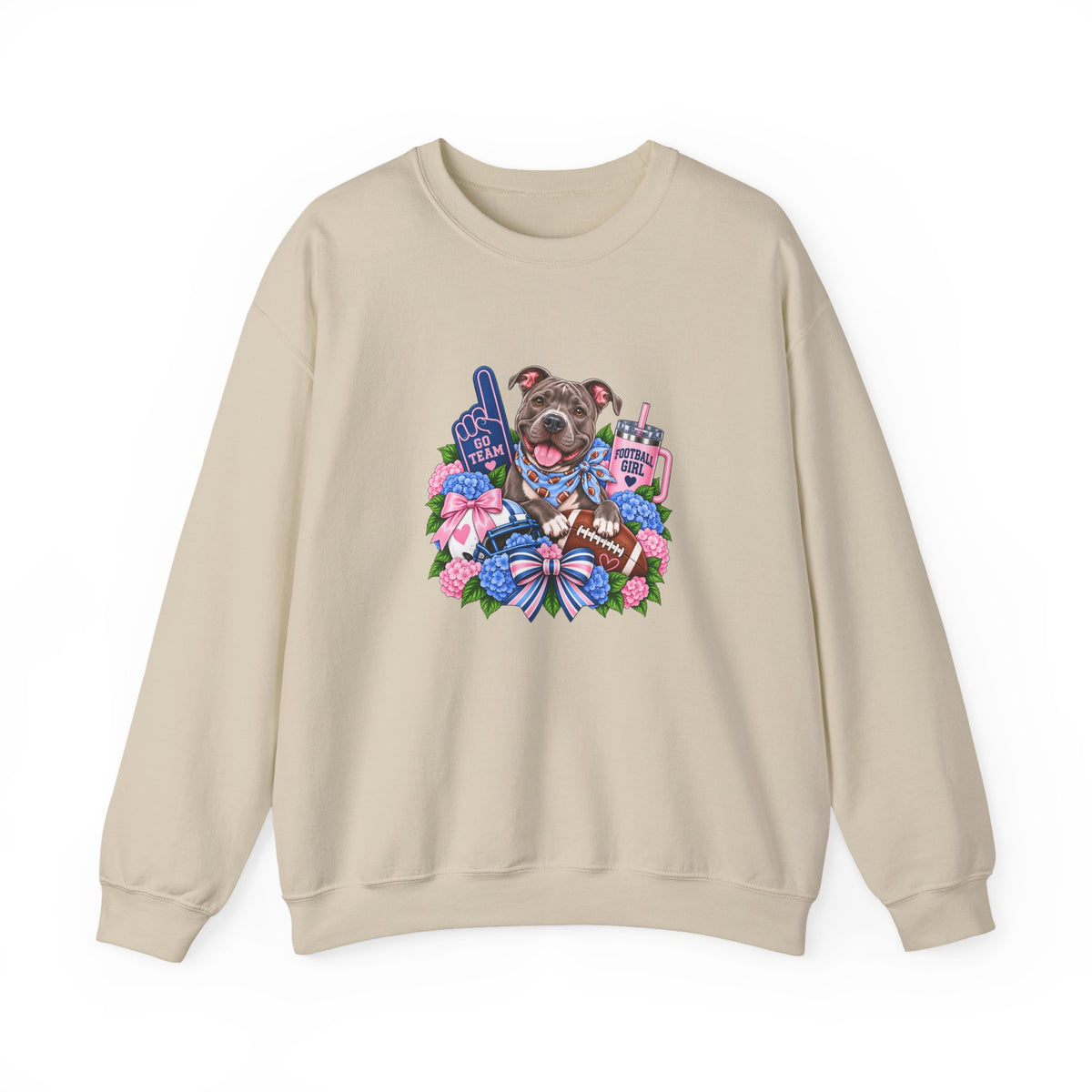 Pit Bull Football Crewneck Sweatshirt