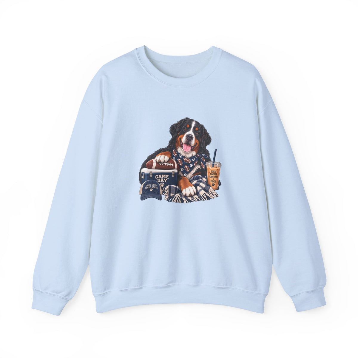Bernese Mountain Dog Football Crewneck Sweatshirt