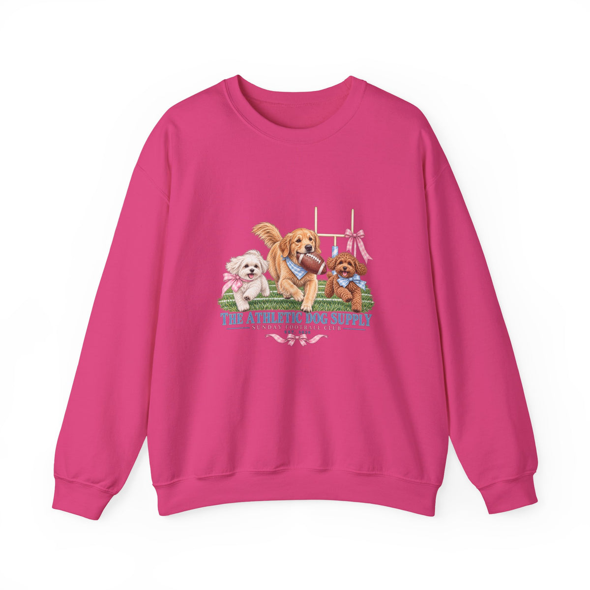 Puppy Trio Football Crewneck Sweatshirt