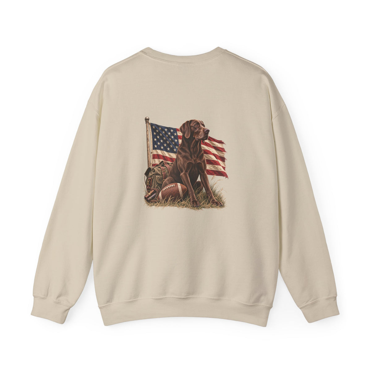 Patriotic Labrador Football Crewneck Sweatshirt