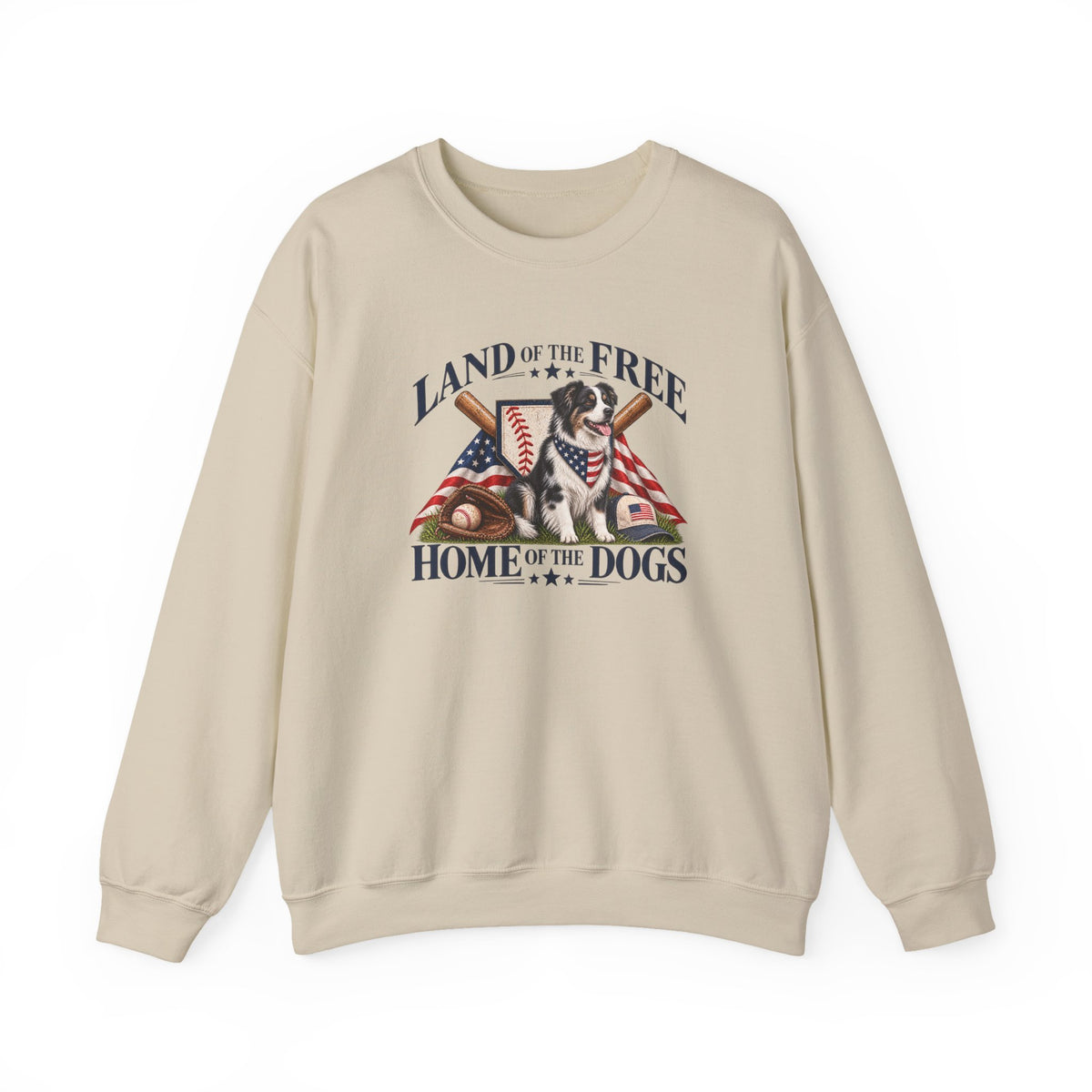 Land of the Free Home of the Dogs Crewneck Sweatshirt