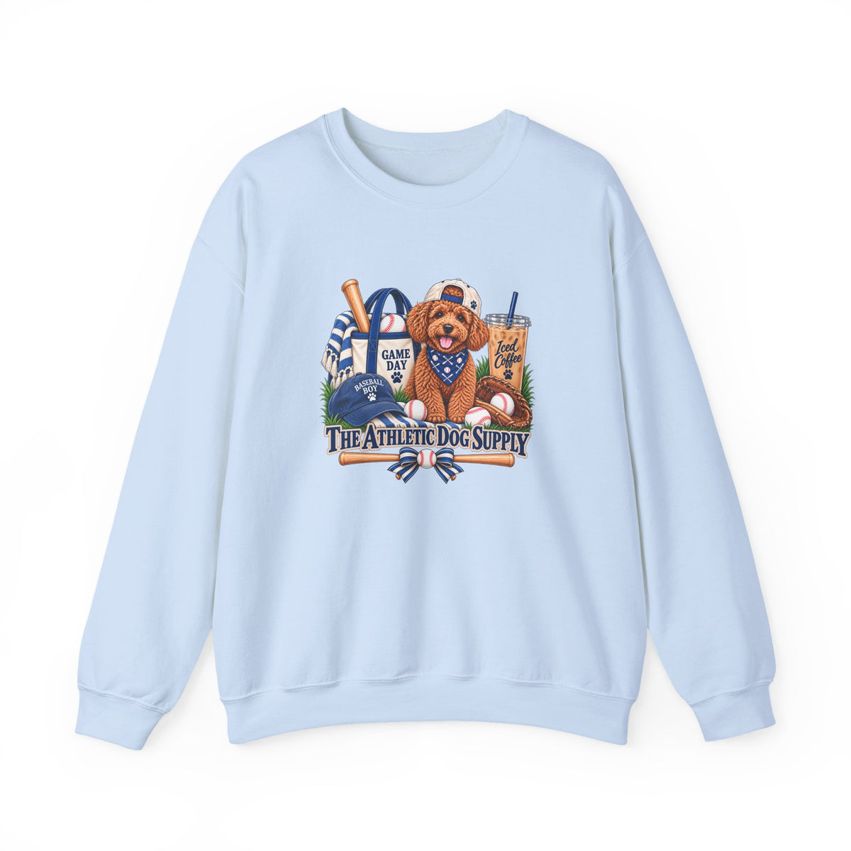 Poodle Baseball Crewneck Sweatshirt