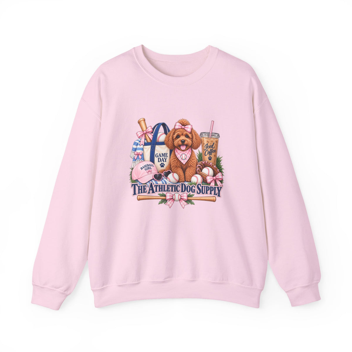 Poodle Baseball Crewneck Sweatshirt
