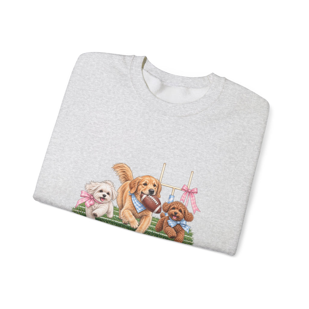 Puppy Trio Football Crewneck Sweatshirt