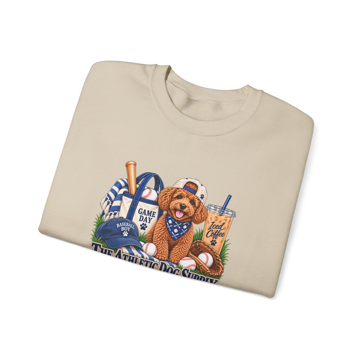 Poodle Baseball Crewneck Sweatshirt