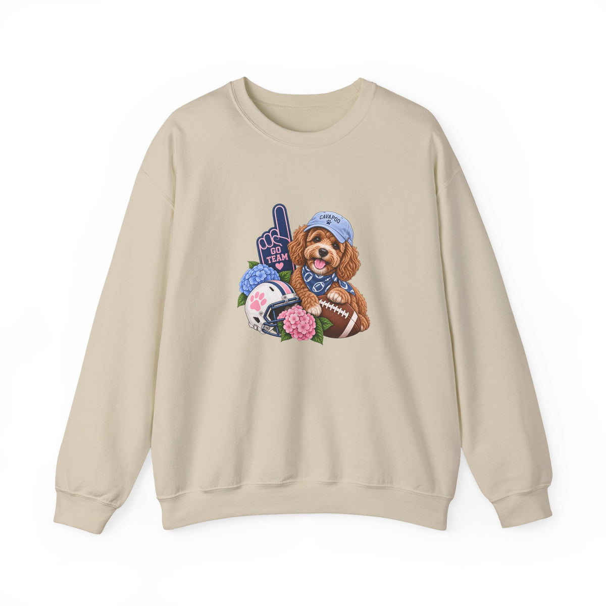 Cavapoo Football Crewneck Sweatshirt
