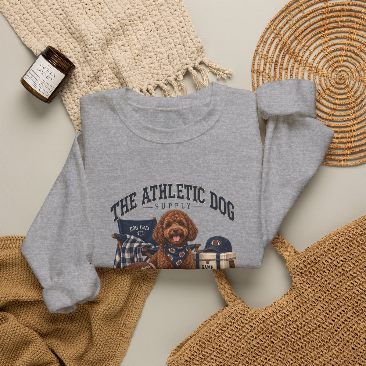 Dog Dad Football Crewneck Sweatshirt