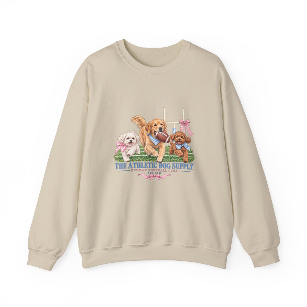 Dog Trio Football Crewneck Sweatshirt