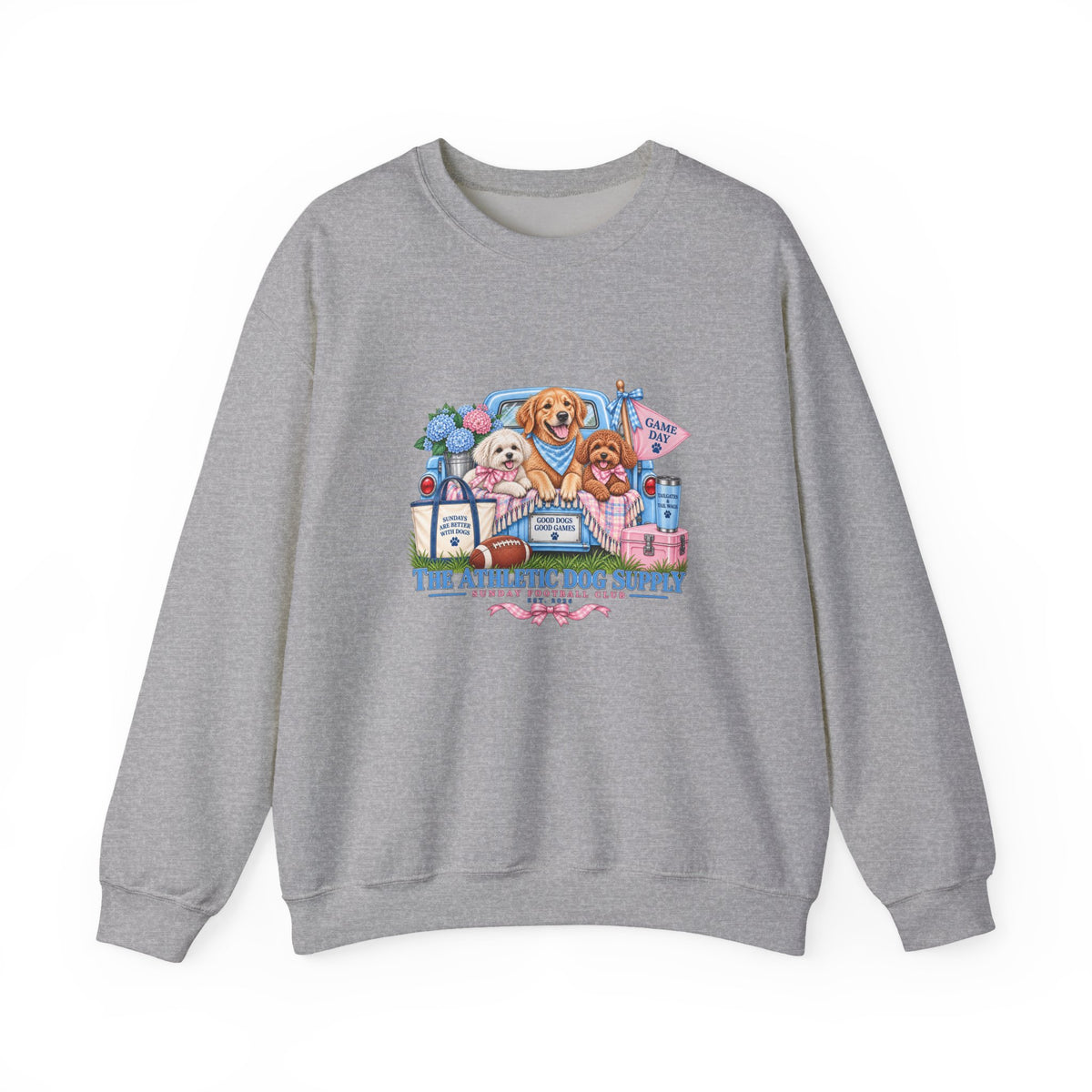 Dog Trio Football Crewneck Sweatshirt