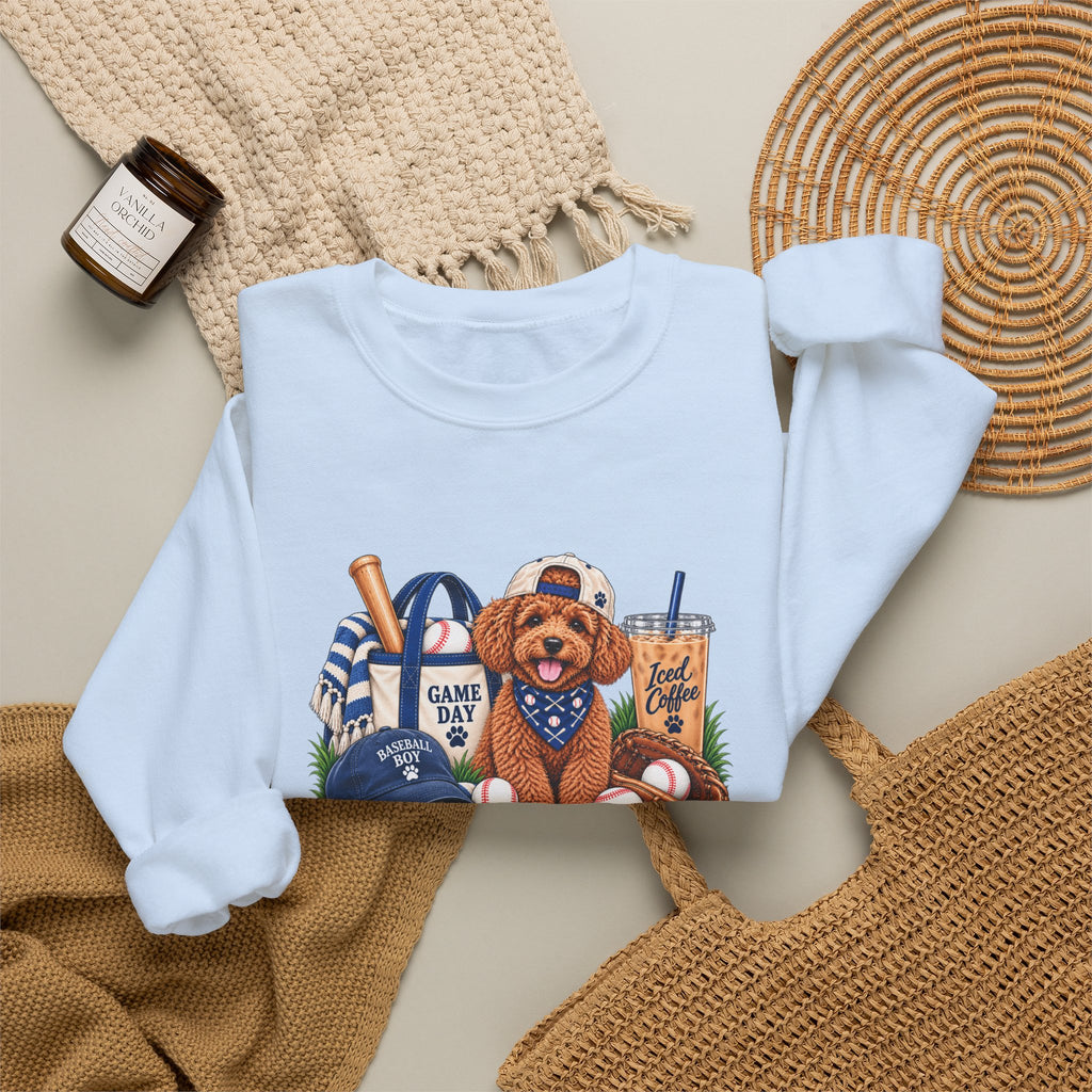 Poodle Baseball Crewneck Sweatshirt