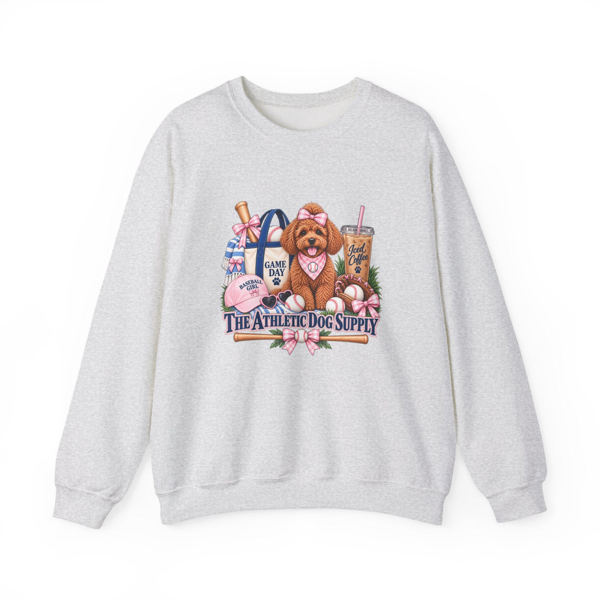 Poodle Baseball Crewneck Sweatshirt