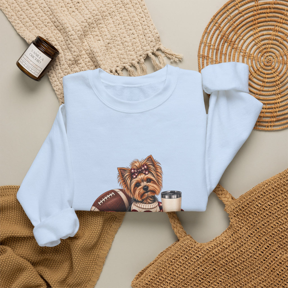 Yorkie Football Crewneck Sweatshirt