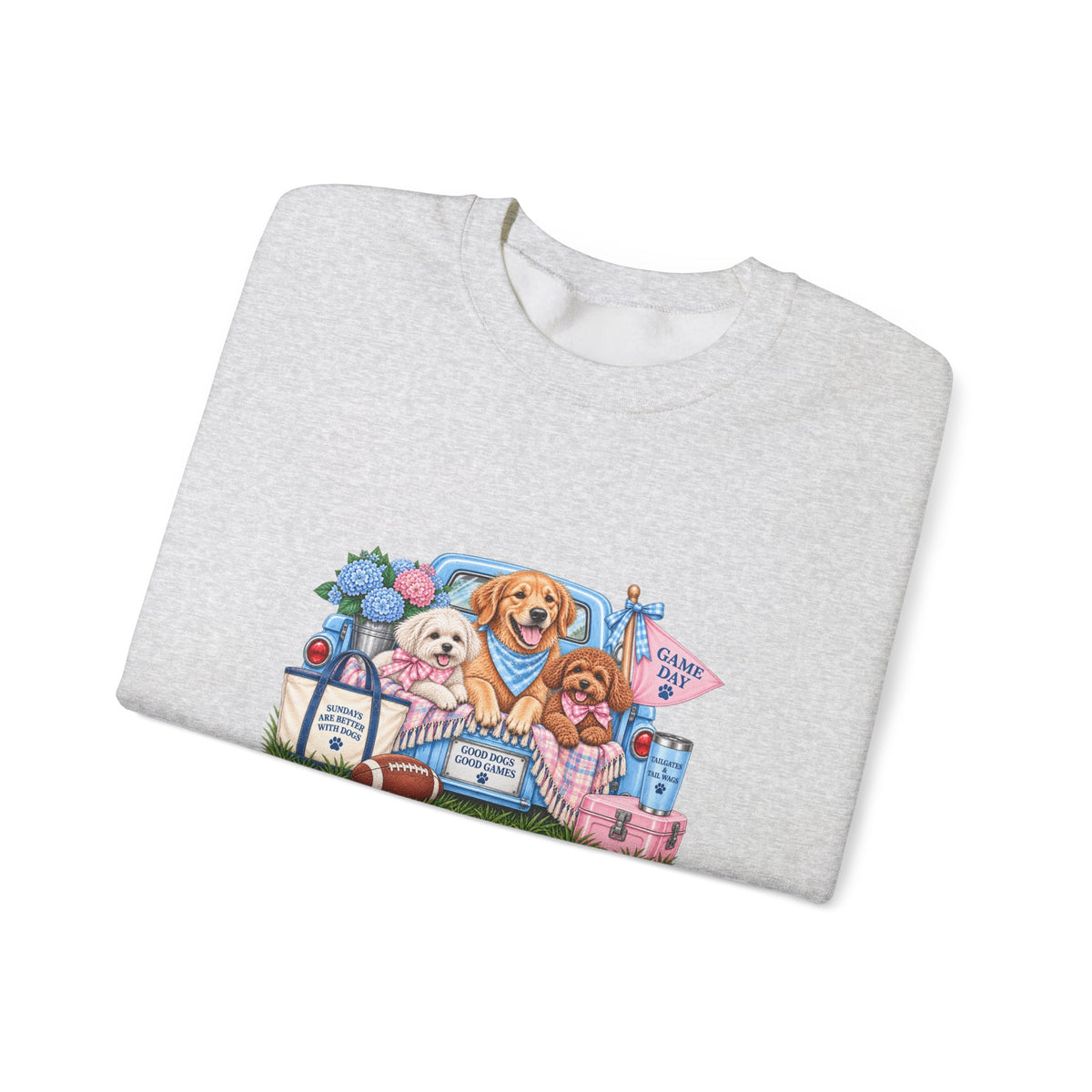 Dog Trio Football Crewneck Sweatshirt