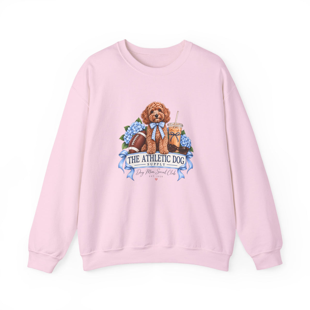 Dog Mom Football Crewneck Sweatshirt