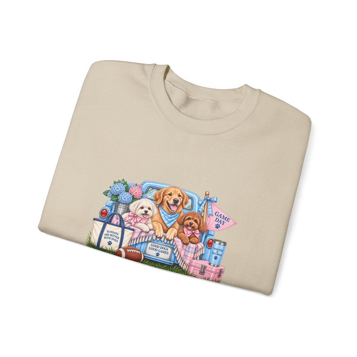 Dog Trio Football Crewneck Sweatshirt