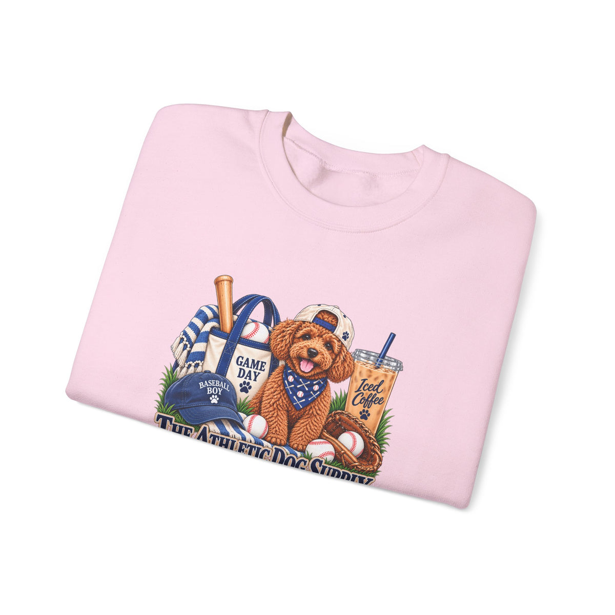 Poodle Baseball Crewneck Sweatshirt