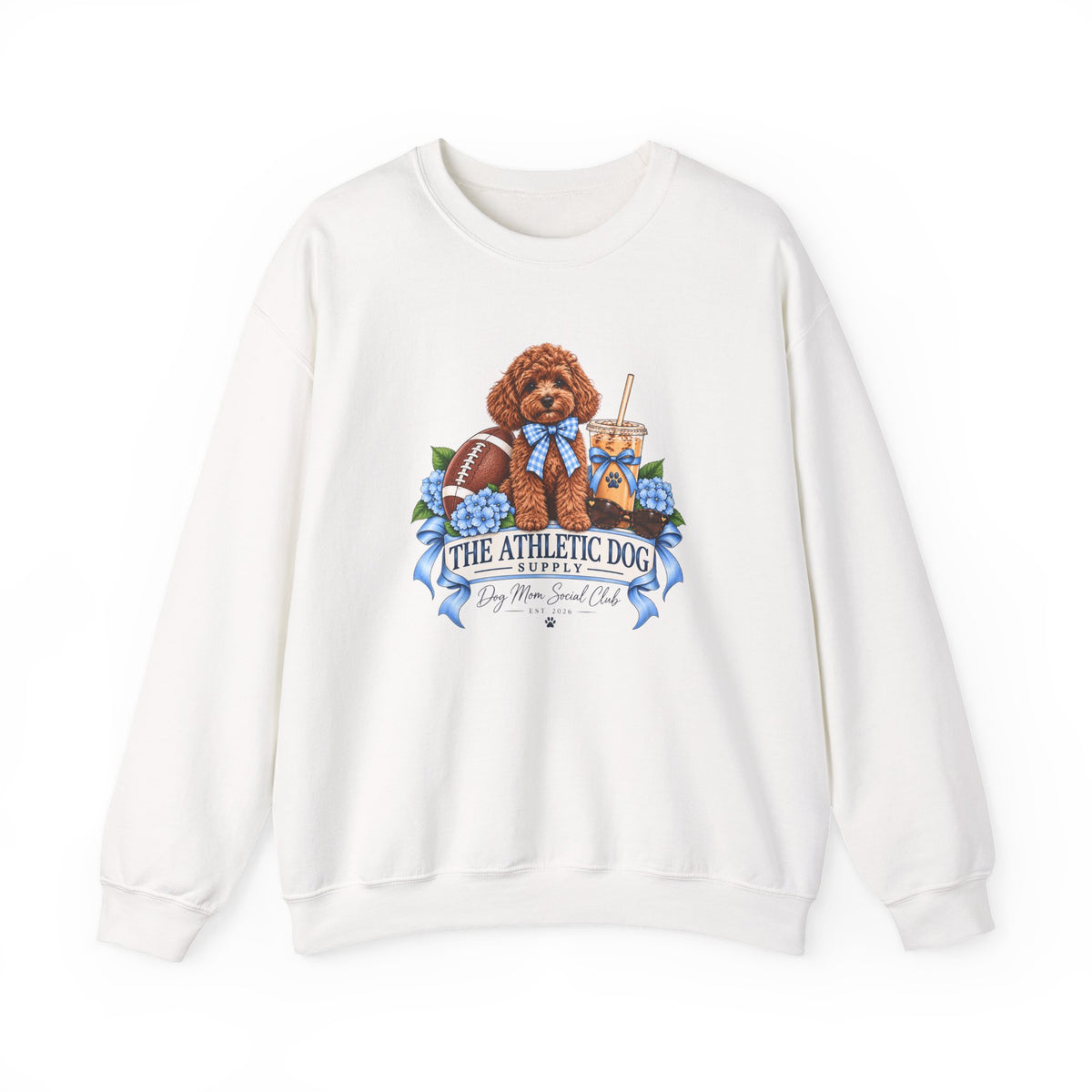 Dog Mom Football Crewneck Sweatshirt