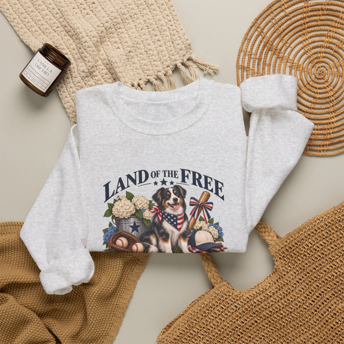 Land of the Free, Home of the Dogs Crewneck Sweatshirt