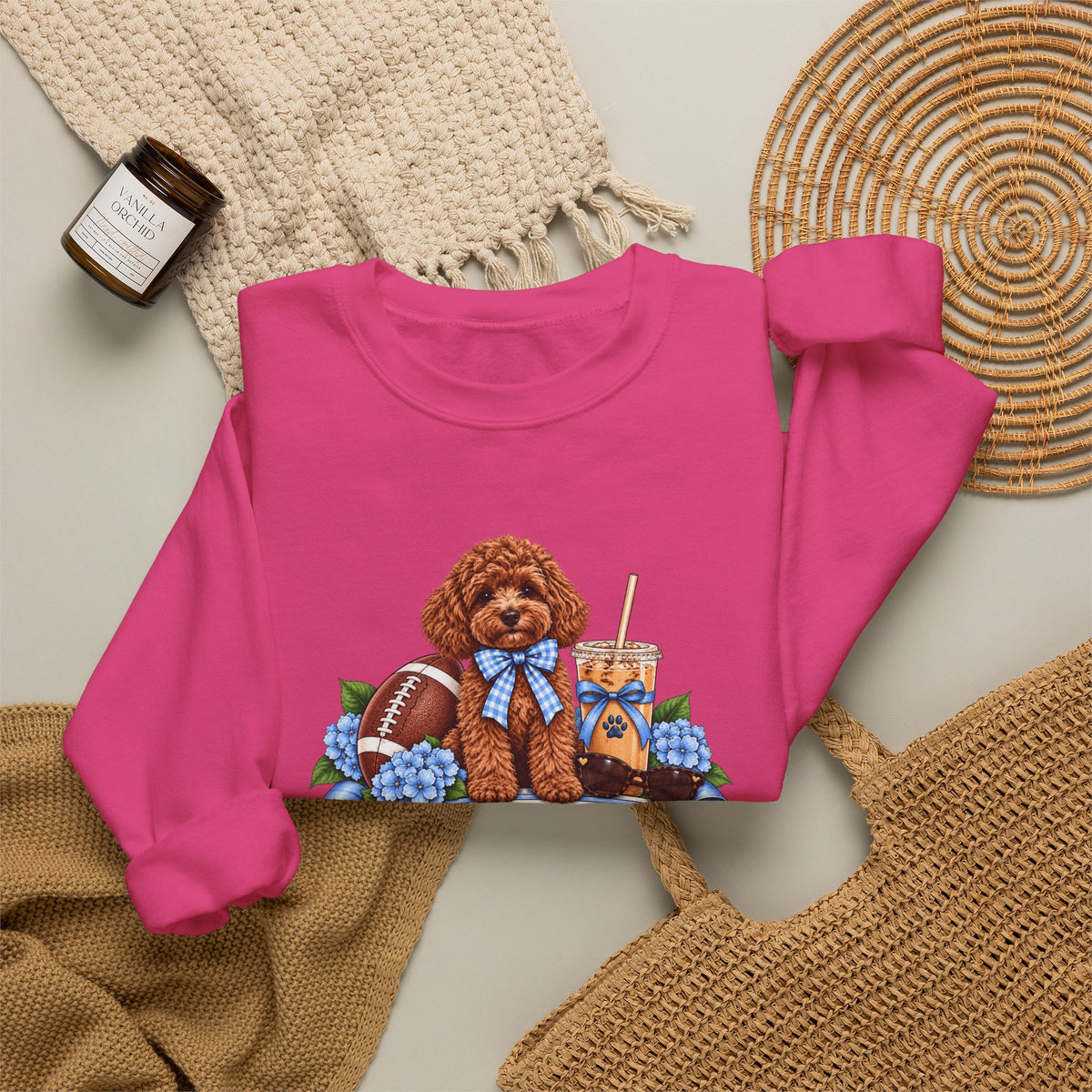 Dog Mom Football Crewneck Sweatshirt