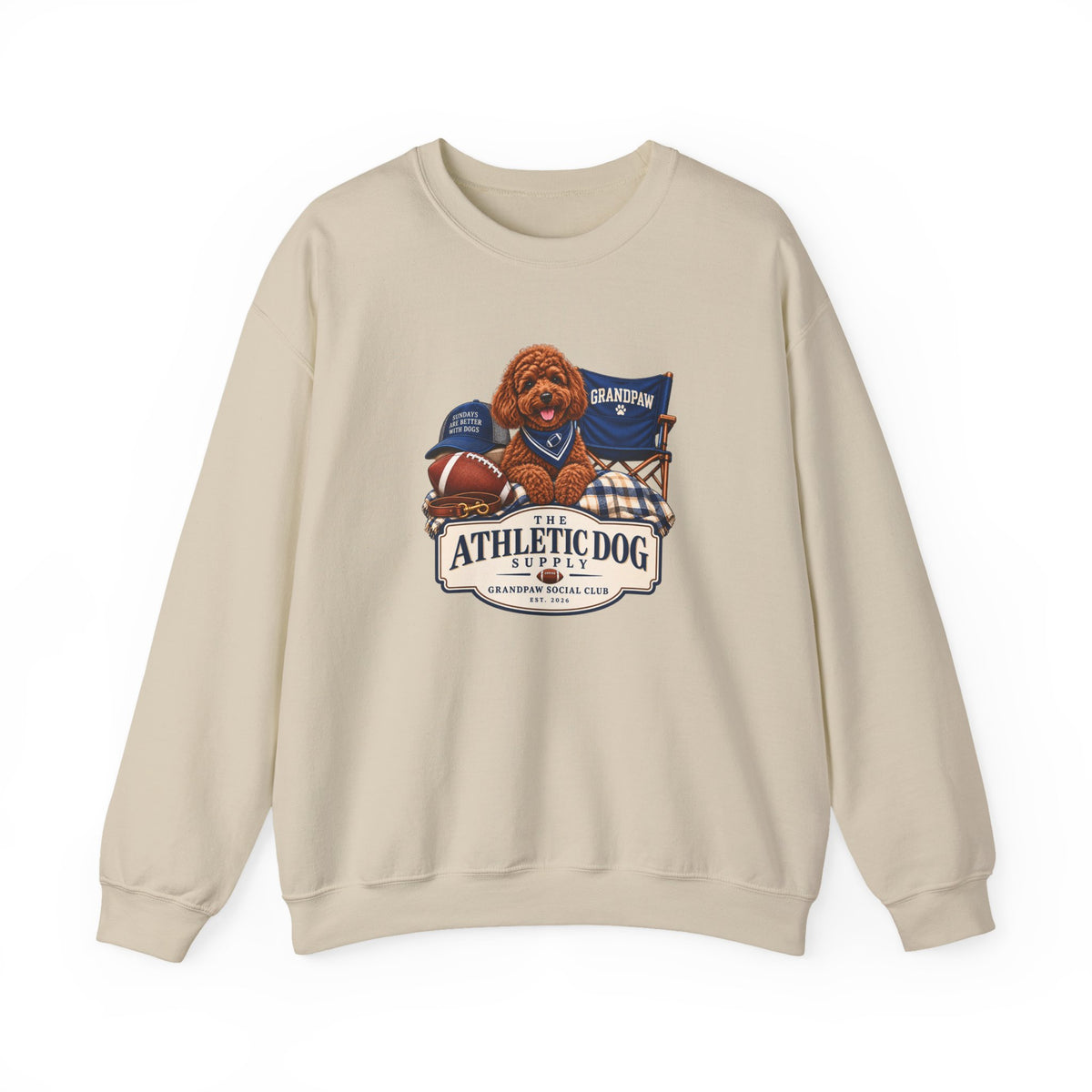 Dog Grandpa Football Crewneck Sweatshirt