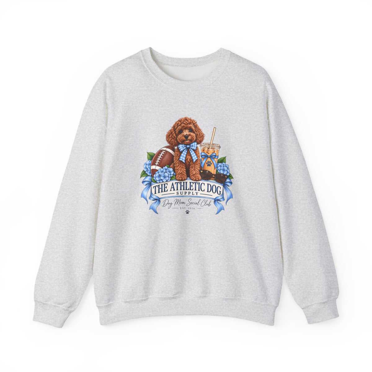 Dog Mom Football Crewneck Sweatshirt