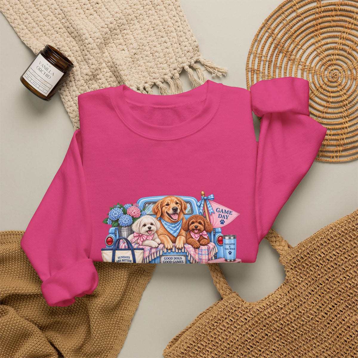 Dog Trio Football Crewneck Sweatshirt