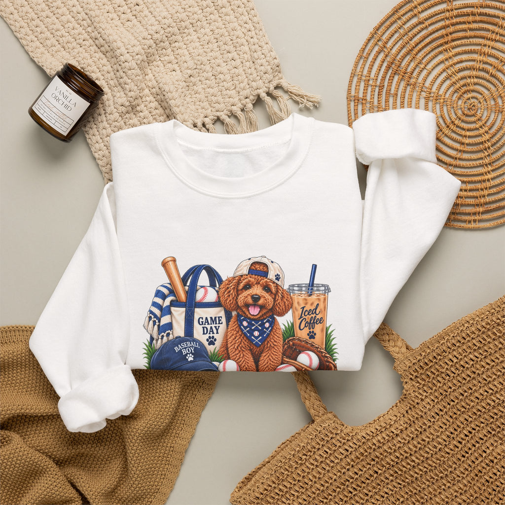 Poodle Baseball Crewneck Sweatshirt