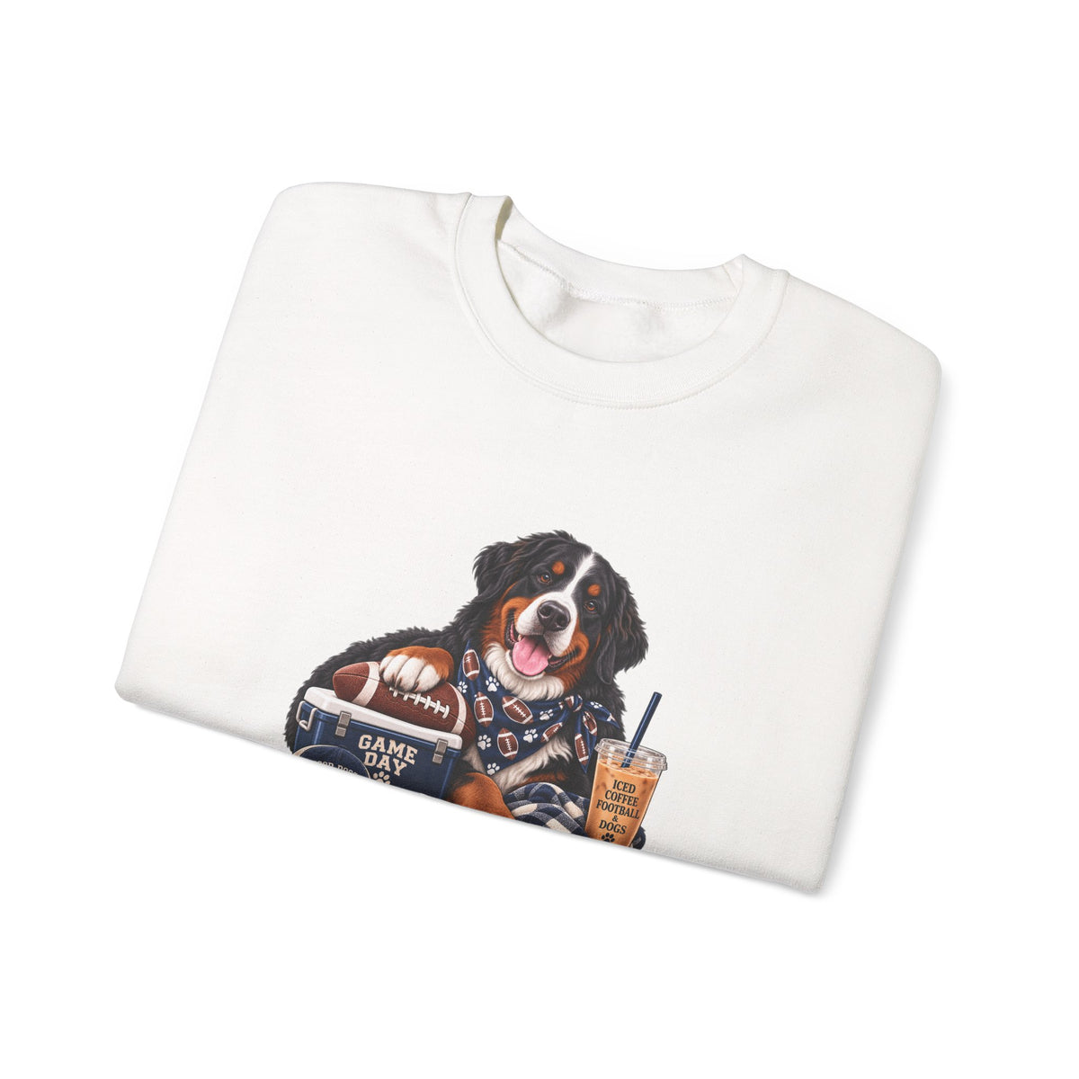 Bernese Mountain Dog Football Crewneck Sweatshirt