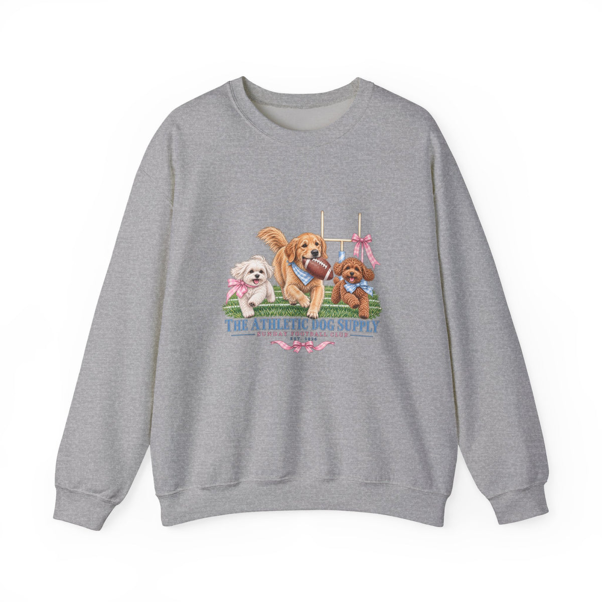 Puppy Trio Football Crewneck Sweatshirt