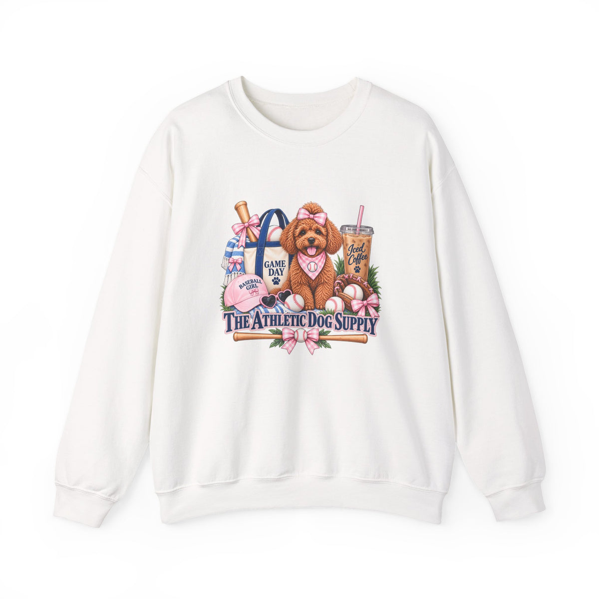 Poodle Baseball Crewneck Sweatshirt