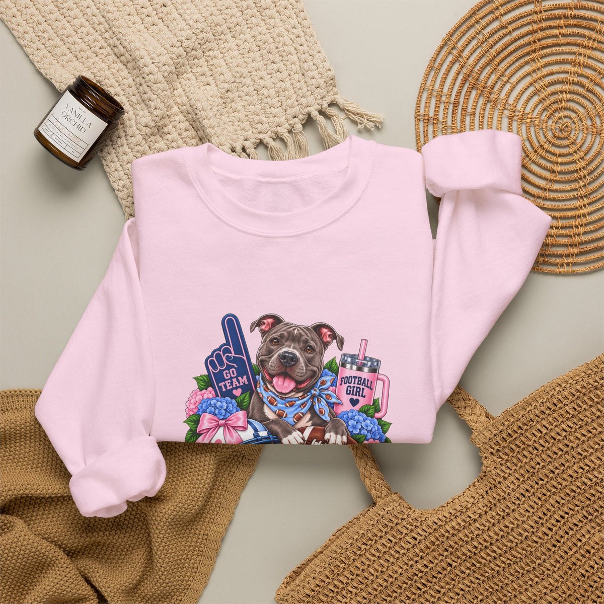 Pit Bull Football Crewneck Sweatshirt