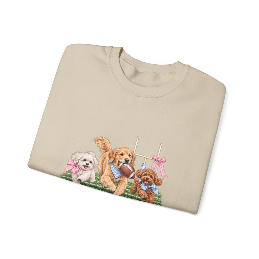 Puppy Trio Football Crewneck Sweatshirt