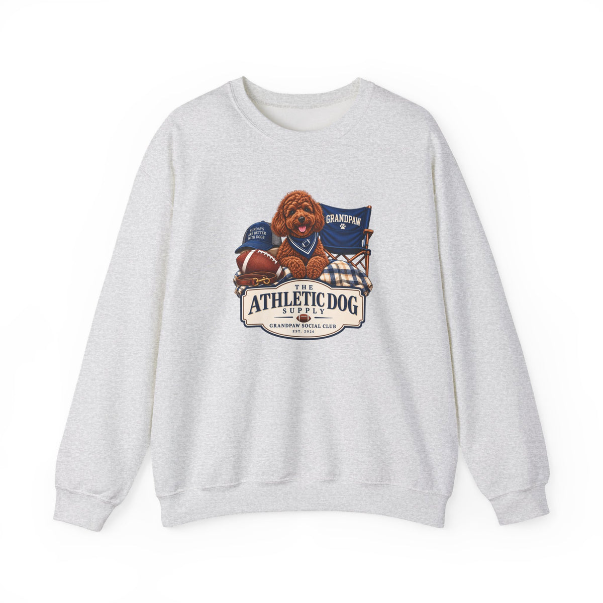 Dog Grandpa Football Crewneck Sweatshirt